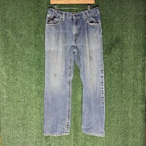 Ariat FR Jeans Mens 34x30 M4 Relaxed Boot Blue Denim Flame Resistant Work CAT 2